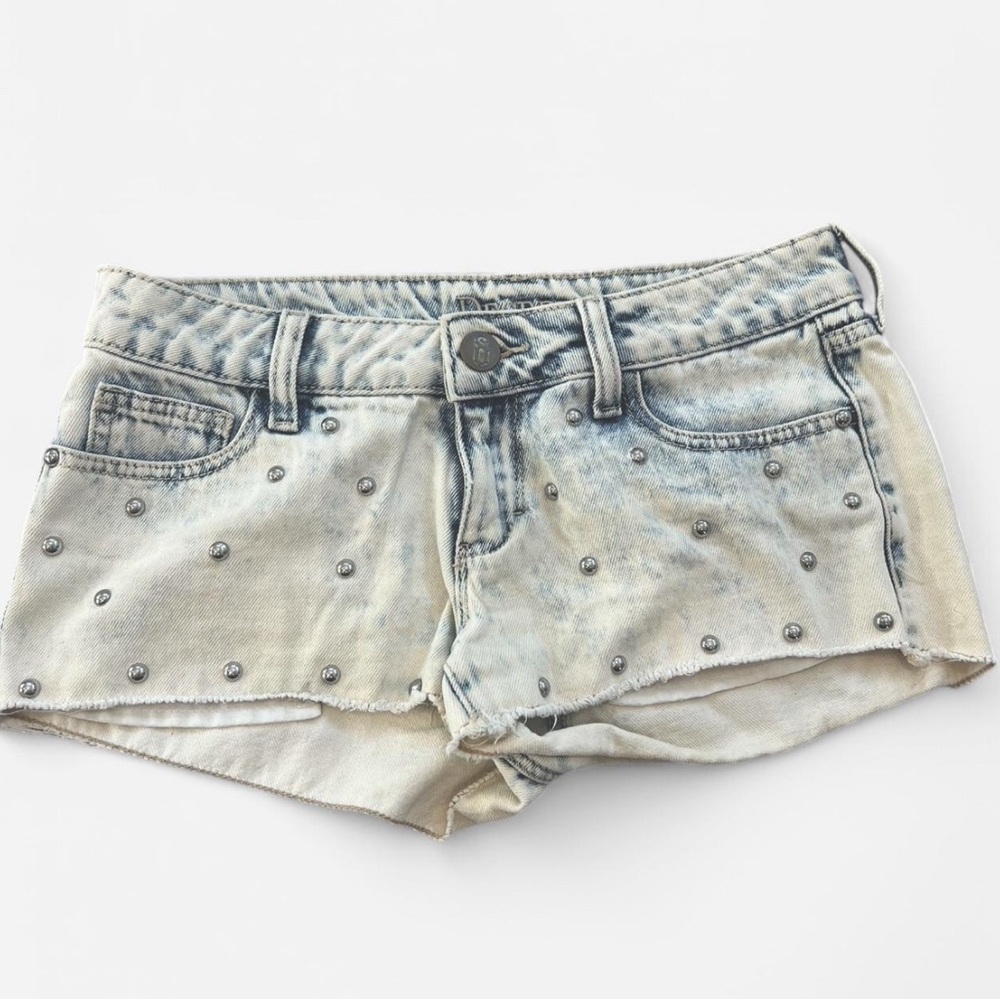 Decree studded denim shorts